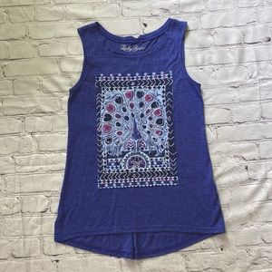 Lucky Brand Purple Peacock Tank Top